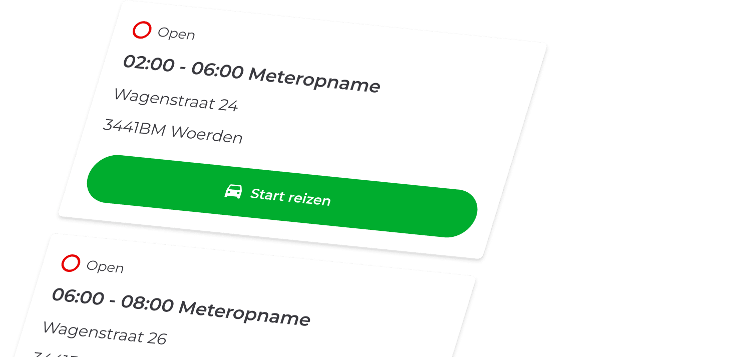 Mobiel app scherm