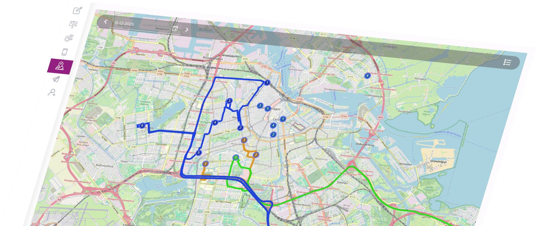 Route scherm